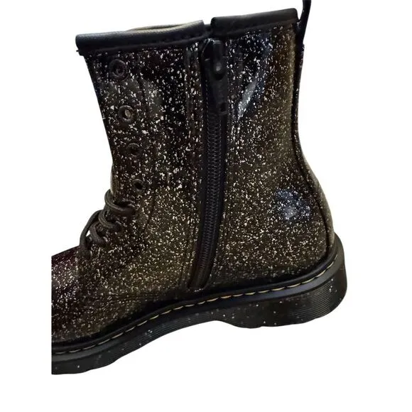 Dr. Martens 1460 Youth Black Glitter Lace Up Boots Size 6 Youth - Big Girl
