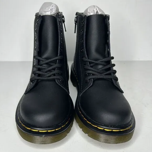 Dr. Martens AirWair 1460 J Black Matte Leather Lace Up/Side Zip Ankle Boots 13c