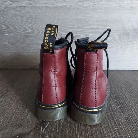 Dr. Martens Airwair Toddler Softy T Leather Lace Boots Size 8 DMs Docs