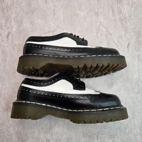 Dr. Martens Bex Saddle Dress Shoes Unisex Preppy Creeper Derby Brogue Oxfords