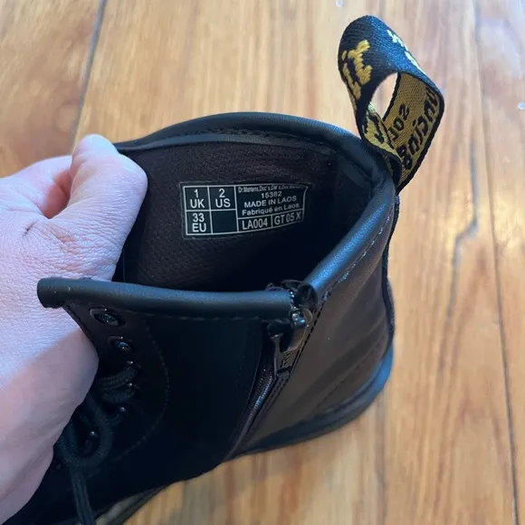Dr. Martens black boots girls size 2 youth