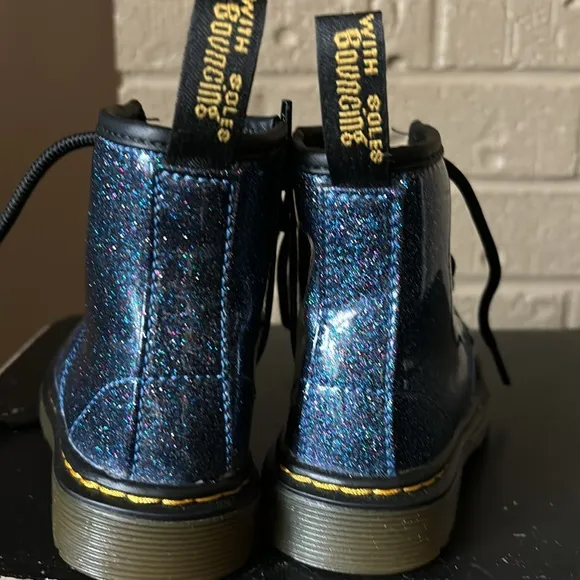 Dr Martens Blue Glitter Toddler Boots