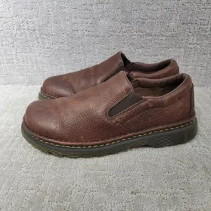 Dr. Martens Boyle Unisex Size L12 M11 Dark Brown Grizzly Leather Slip On Shoes.