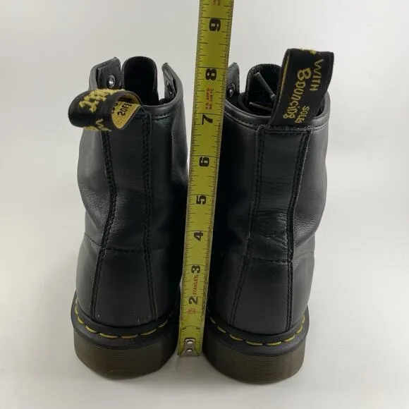 Dr. Martens Doc 1460 Combat Boots Womens Size 9 Black Leather 8-Eye, Mens 8