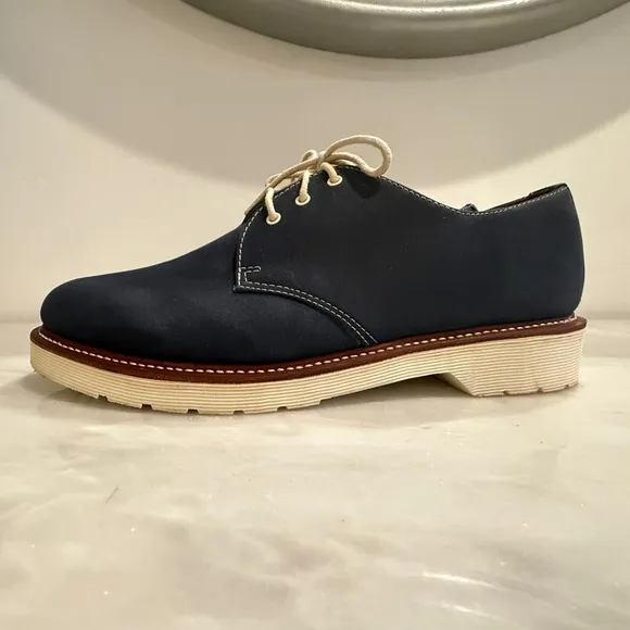 Dr. Martens - Lester Navy Wool Oxford Shoes - Size 10