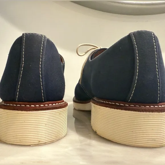 Dr. Martens - Lester Navy Wool Oxford Shoes - Size 10