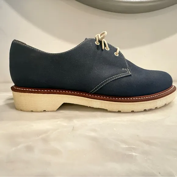 Dr. Martens - Lester Navy Wool Oxford Shoes - Size 10