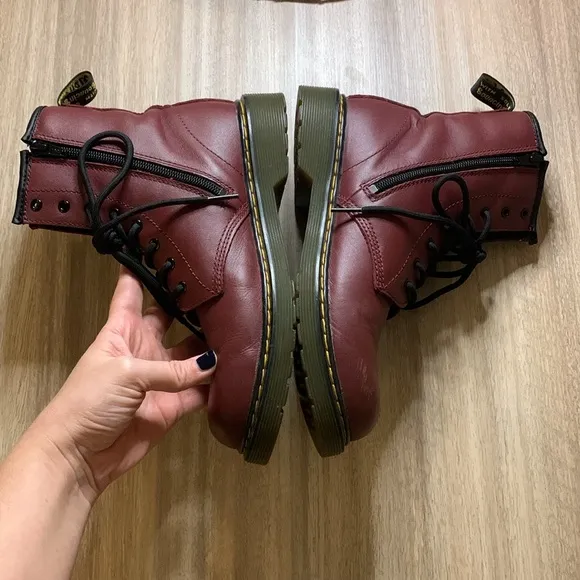Dr. Martens Maroon 1460 Side Zip Boots Size 7 Women’s