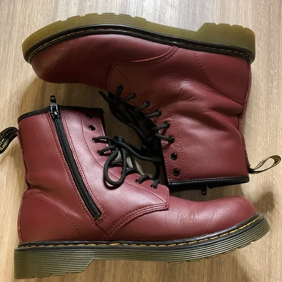 Dr. Martens Maroon 1460 Side Zip Boots Size 7 Women’s