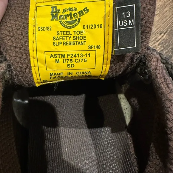 Dr. Martens Men's Airway Indistrial Steel Toe Boots Size 13