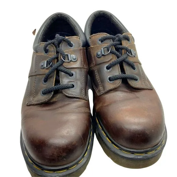 Dr. Martens Mens Heritage Brown Leather Lace Up Round Toe Oxford Work Shoes 9