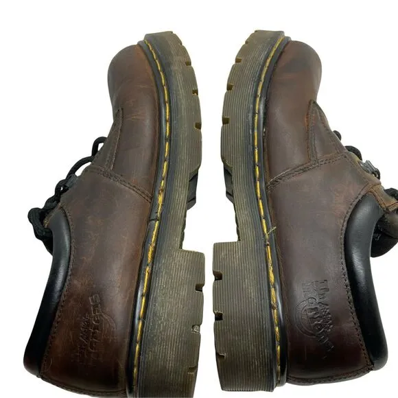 Dr. Martens Mens Heritage Brown Leather Lace Up Round Toe Oxford Work Shoes 9