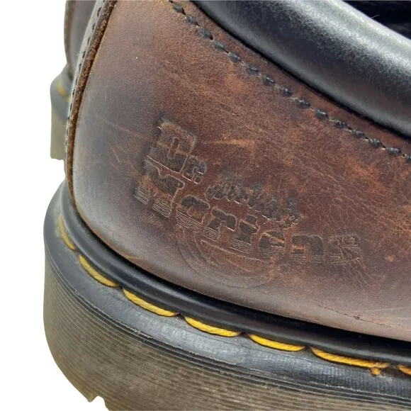 Dr. Martens Mens Heritage Brown Leather Lace Up Round Toe Oxford Work Shoes 9