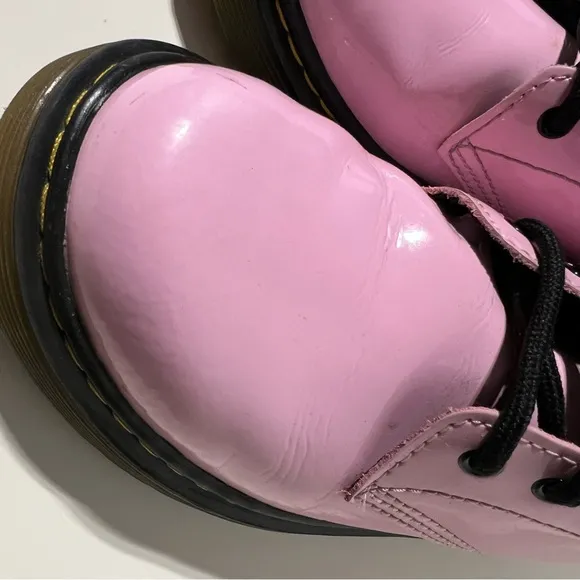 Dr Martens Pink Patent Girls Size 3 1460 Lace Up Zip Boots