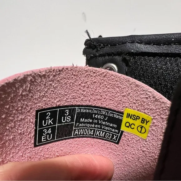 Dr Martens Pink Patent Girls Size 3 1460 Lace Up Zip Boots