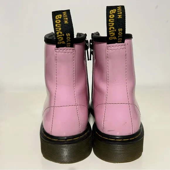 Dr Martens Pink Patent Girls Size 3 1460 Lace Up Zip Boots