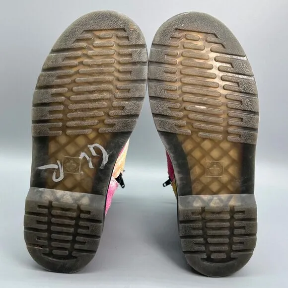 Dr. Martens Pink Tie Dye Junior 1460 Pascal Kids Girls Size 6 Lace up Boots Shoe