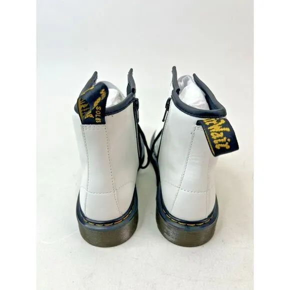 Dr. Martens Romario Side Zip Boots White‎ 1460J Boys 4/ Girls 5