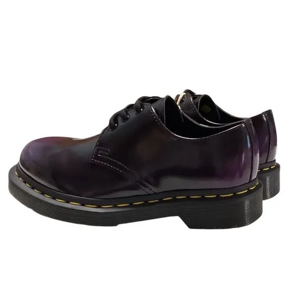Dr. Martens Shoes Womens 5 Black Purple Vegan Ruboff Oxford Lace Up Derby NEW