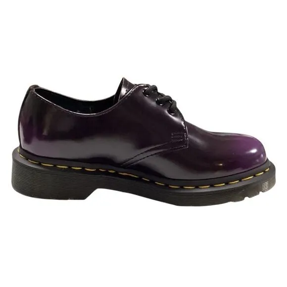 Dr. Martens Shoes Womens 5 Black Purple Vegan Ruboff Oxford Lace Up Derby NEW
