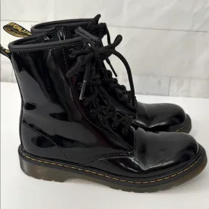 Dr. Martens Size 5 Women's Black Patent Leather Boots Grunge Goth Biker-Core