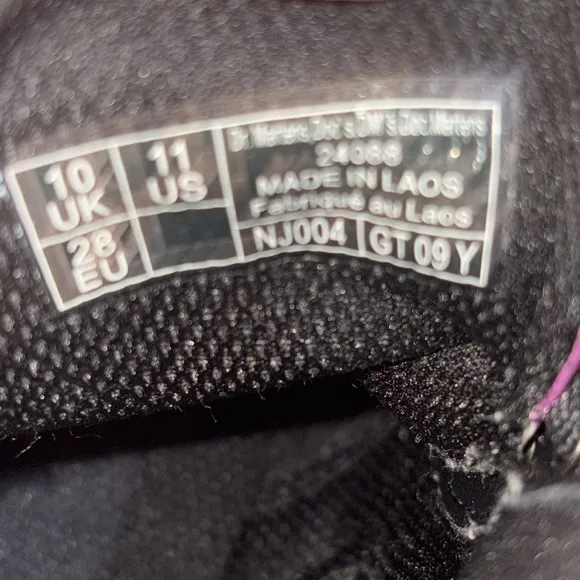 Dr. Martens Toddler Girls Glitter 1460 J Ankle Boots Size 11 Dark Pink/Black