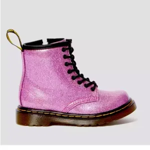 Dr. Martens Toddler Girls Glitter 1460 J Ankle Boots Size 11 Dark Pink/Black