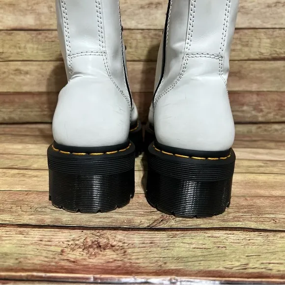 Dr. Martens White Leather Jadon Lace Up Boots