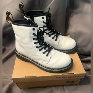 Dr. Martens White Leather Romario Boots
