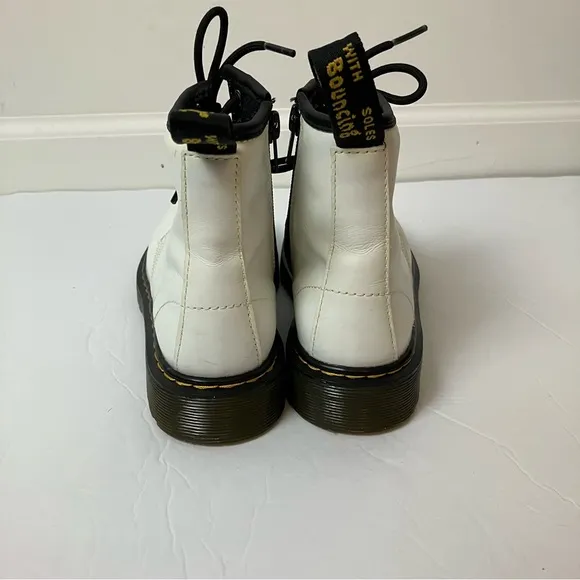 Dr. Martens White Leather Zip Up Boots