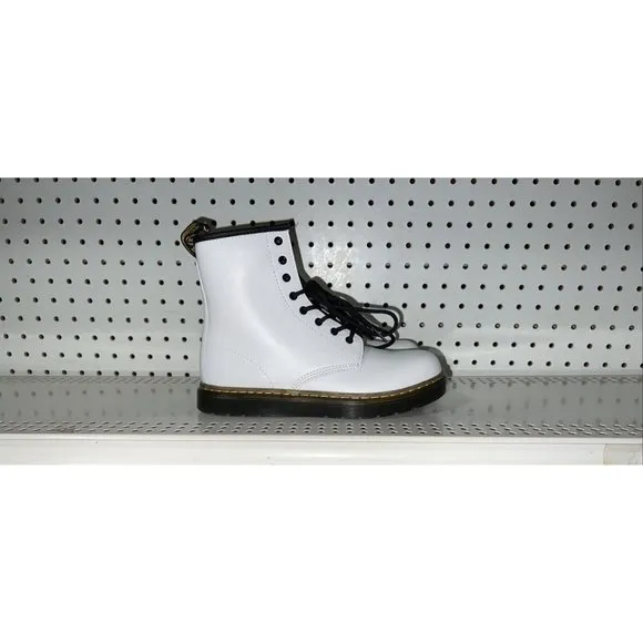 Dr. Martens Zavala Womens Lace Up Side Zip Combat Boots Size US 6 EU 37 White
