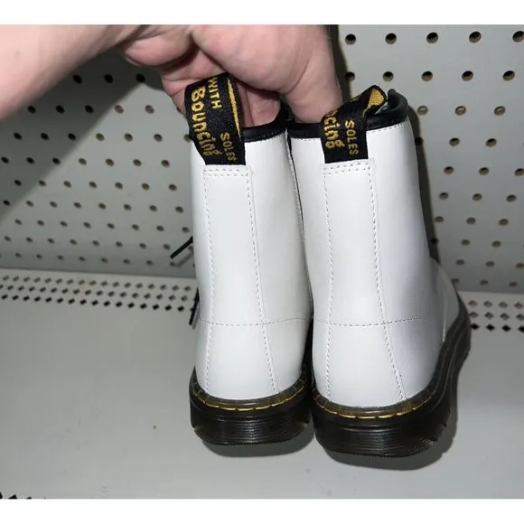 Dr. Martens Zavala Womens Lace Up Side Zip Combat Boots Size US 6 EU 37 White