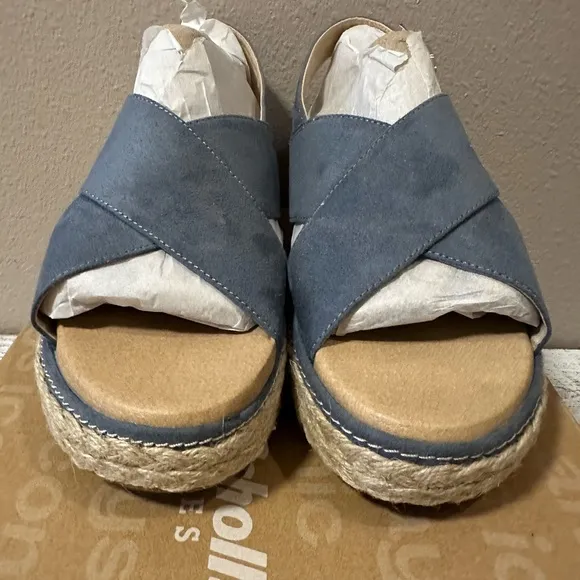 Dr Scholls Ember Oxide Blue Slingback Sandals - NIB