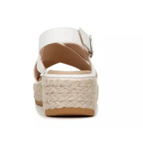 Dr. Scholl's Womens Ember Espadrille Sandal White Microfiber 9.5 M