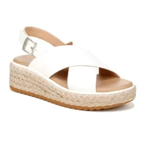 Dr. Scholl's Womens Ember Espadrille Sandal White Microfiber 9.5 M