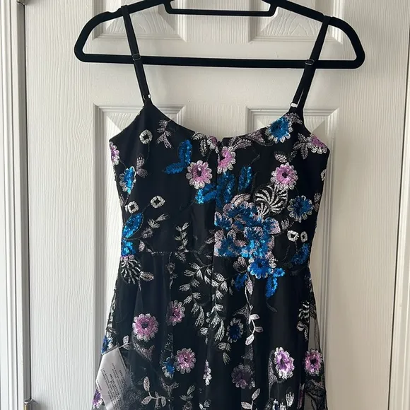 Dress the Population Uma Floral Dress in Black Multi Size XS