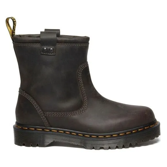 Dr. Martens Anistone Lo Leather Biker Boot Unisex Size M11/W12 Grey Boots FZP090