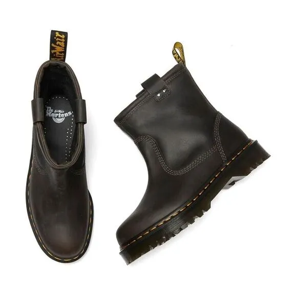 Dr. Martens Anistone Lo Leather Biker Boot Unisex Size M11/W12 Grey Boots FZP090