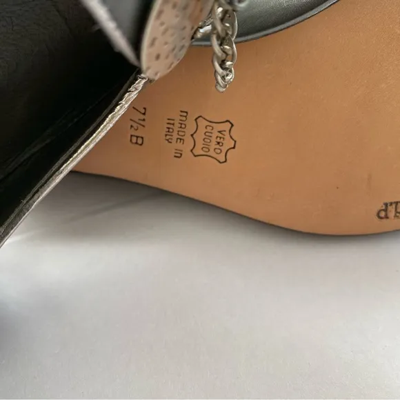 d’Rosana by Charna Vintage Made in Italy Leather Hammered Charm Flats Size 7.5
