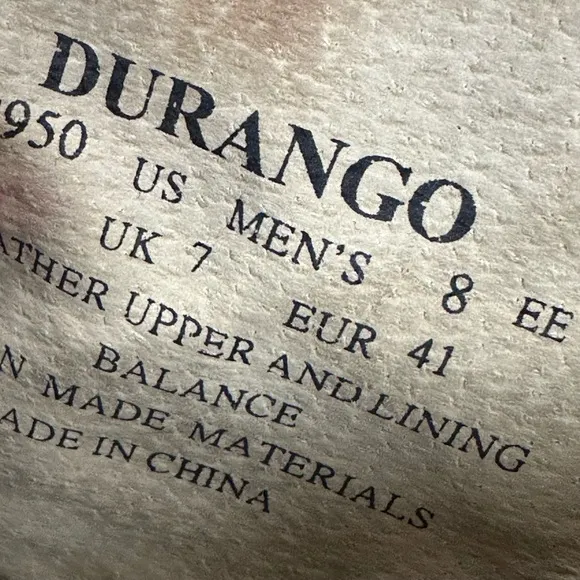 Durango Black Leather Boots Size Men’s 8