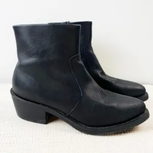 DURANGO Black Side Zip Western Short Cowboy Boots Mens size 9