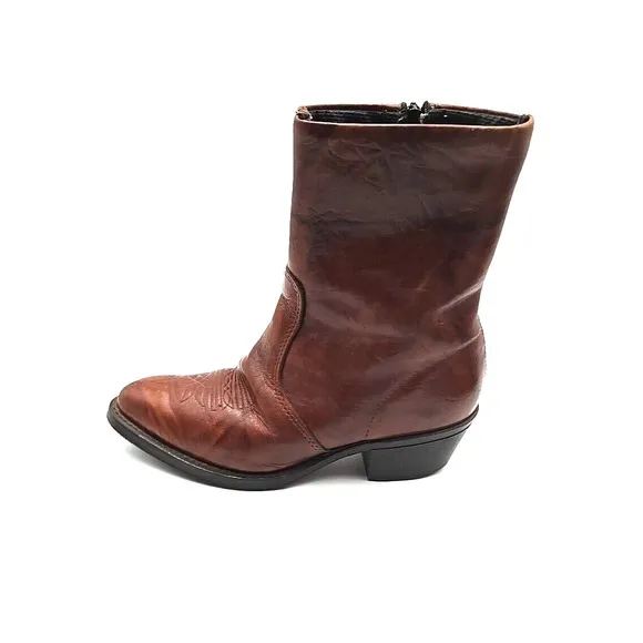 Durango Boots Mens 7 Brown Leather Side Zip Ankle Chelsea Western Cowboy
