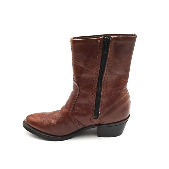 Durango Boots Mens 7 Brown Leather Side Zip Ankle Chelsea Western Cowboy