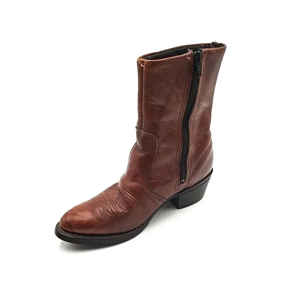 Durango Boots Mens 7 Brown Leather Side Zip Ankle Chelsea Western Cowboy