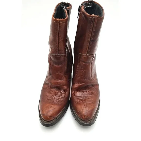Durango Boots Mens 7 Brown Leather Side Zip Ankle Chelsea Western Cowboy