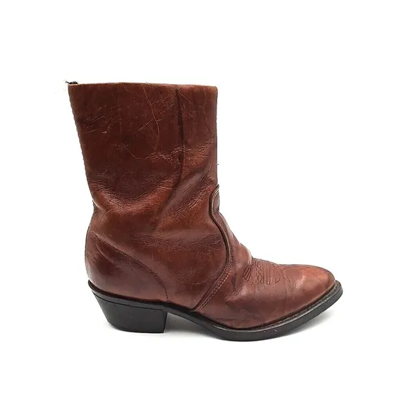 Durango Boots Mens 7 Brown Leather Side Zip Ankle Chelsea Western Cowboy