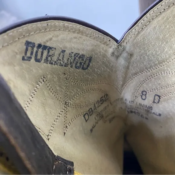 Durango Brown Leather Cowboy Boots Work Western Rodeo