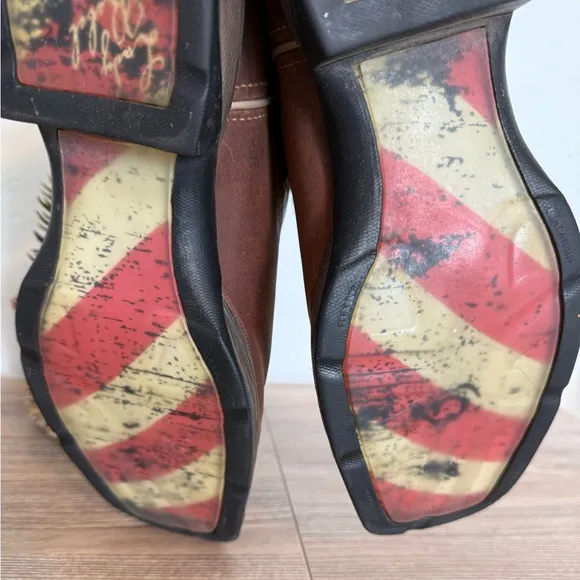 Durango Lady Rebel Patriotic Pull On Leather Western Flag Boots 10&quot; Women's 9