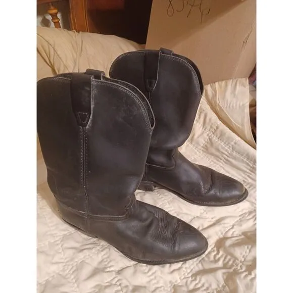 Durango Men's 11 D Farm N' Ranch Western Boots Leather Cowboy Black‎ FR100