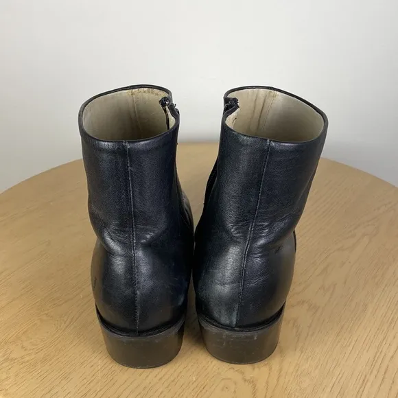 Durango Men's 8.5 Leather R Toe Side Zip Western Ankle Boot Retro Cowboy Cowgirl